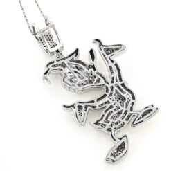 Fancy Diamond 10K White Gold Donald Duck Pendant 4.08ct -Its Hot Jewelry Shop fancy diamond pendants 10k donald duck pendant 408ct p 6808back