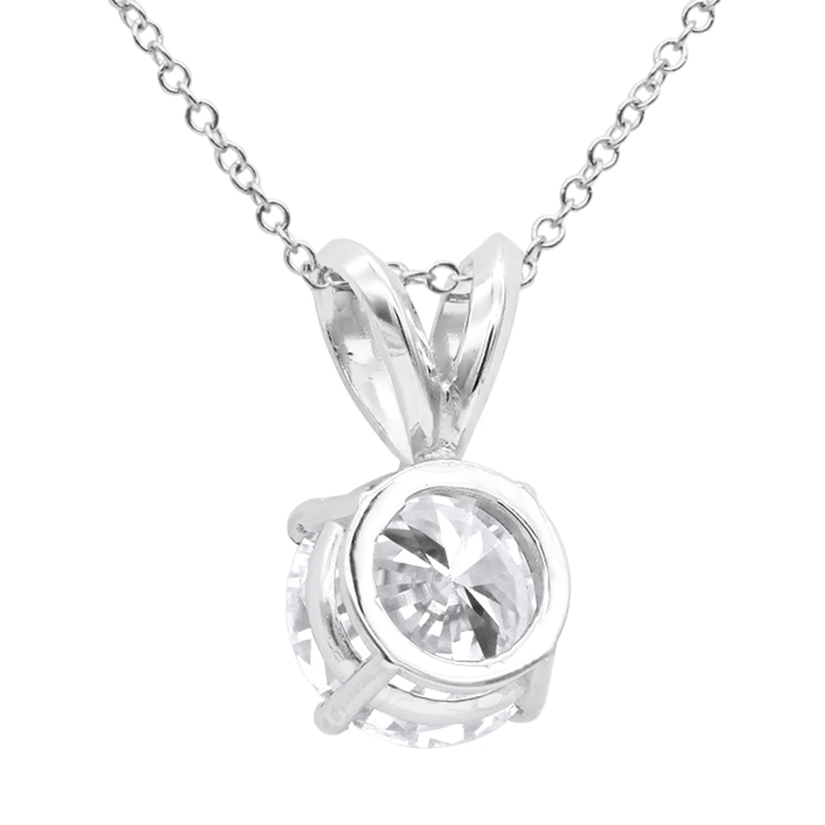 14K White Gold Floating 1/2-3 Carat Diamond Solitaire Pendant Ladies Necklace 6 14K White Gold Floating 1/2-3 Carat Diamond Solitaire Pendant Ladies Necklace - Image 4