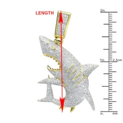 Large Fully Paved Diamond Shark Pendant For Men 10K Yellow Gold Jaws Charm 1.5ct -Its Hot Jewelry Shop fully paved diamond shark pendant for men in 10k gold by luxurman 15ct rulerye
