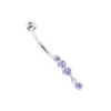 Gemstone Body Jewelry 14K White Gold Dangling Belly Button Ring 0.4ct Tanzanites 1 Gemstone Body Jewelry 14K White Gold Dangling Belly Button Ring 0.4ct Tanzanites -Its Hot Jewelry Shop gemstone body jewelry 14k gold dangling belly button ring 04ct tanzanites 000966 white