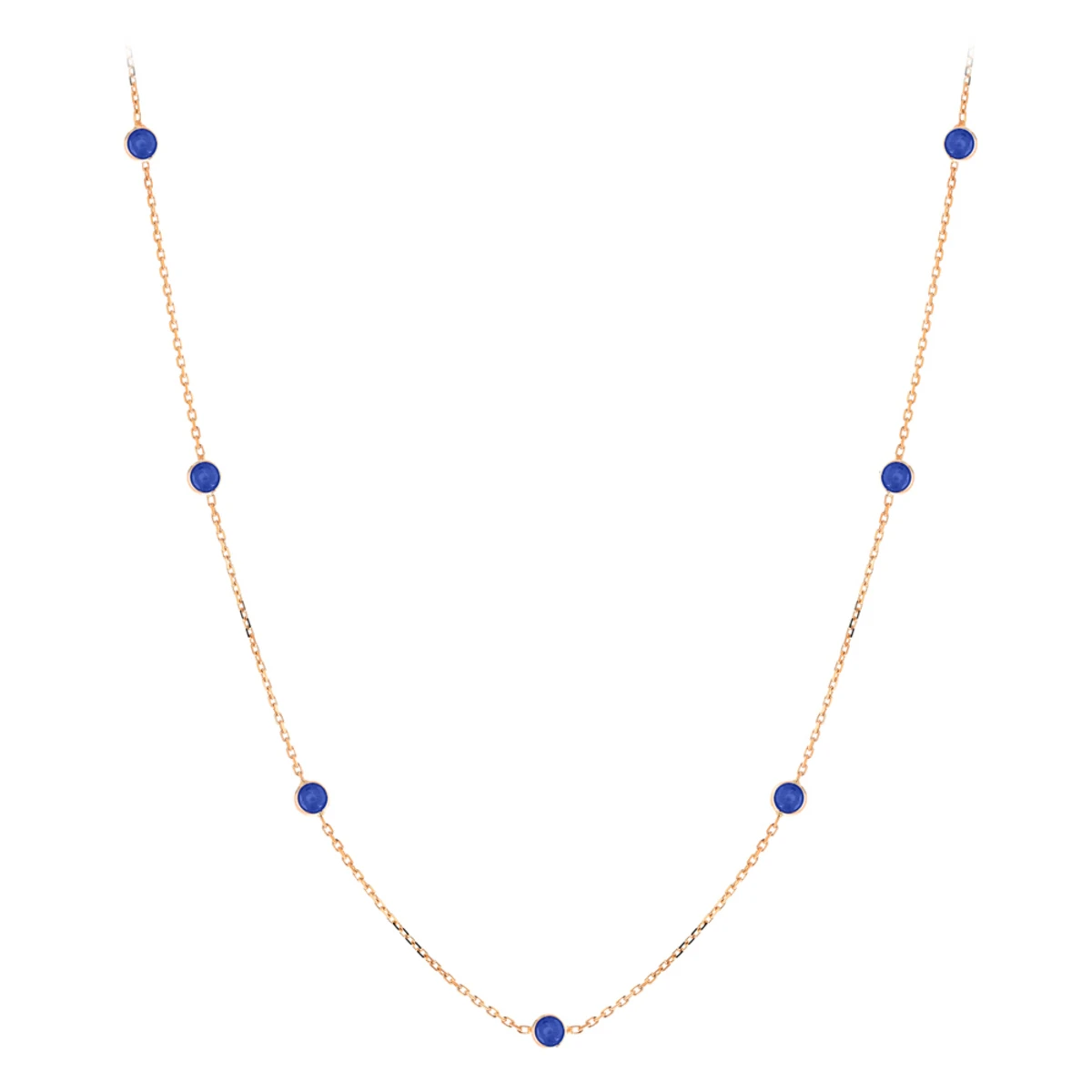 Gemstone By The Yard Necklace 14K Yellow Gold Women's Blue Sapphire Necklace 1.75ct 5 Gemstone By The Yard Necklace 14K Yellow Gold Women's Blue Sapphire Necklace 1.75ct - Image 3