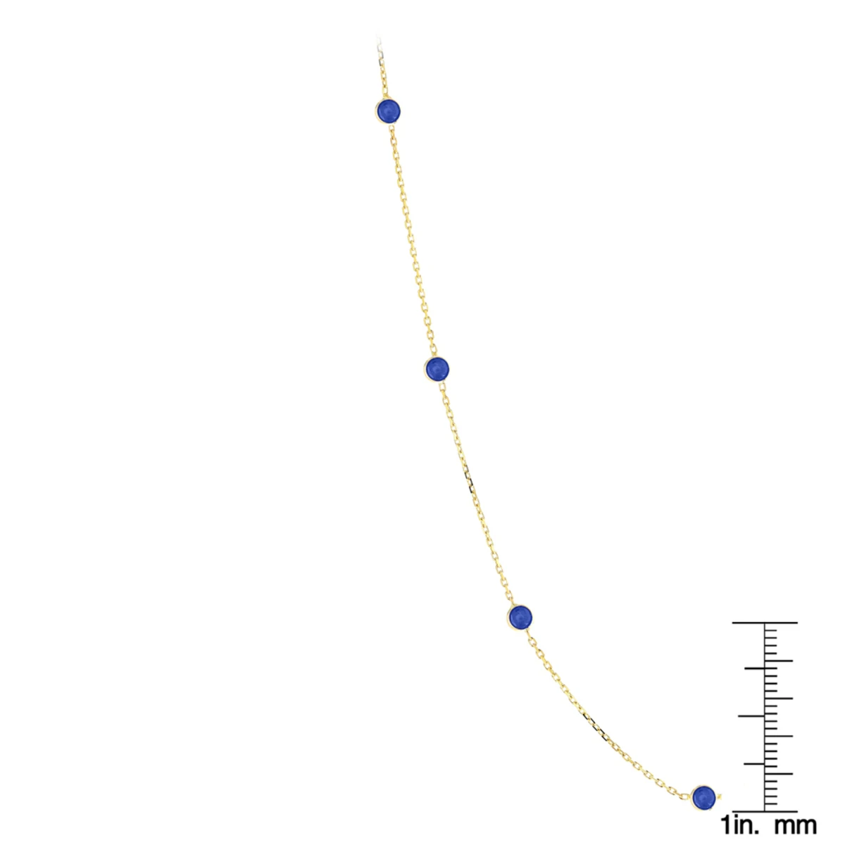 Gemstone By The Yard Necklace 14K Yellow Gold Women's Blue Sapphire Necklace 1.75ct 7 Gemstone By The Yard Necklace 14K Yellow Gold Women's Blue Sapphire Necklace 1.75ct - Image 5