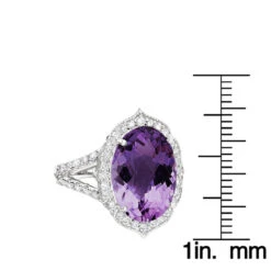 14K White Gold Diamond Purple Amethyst Cocktail Ring 0.9 Ct 13 14K White Gold Diamond Purple Amethyst Cocktail Ring 0.9 Ct -Its Hot Jewelry Shop gemstone cocktail rings 14k white gold diamond purple amethyst ring 075ct rulerwh