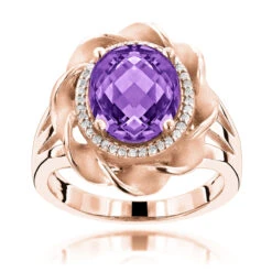 14K White Gold Amethyst Diamond Flower Ring 0.13ct 10 14K White Gold Amethyst Diamond Flower Ring 0.13ct -Its Hot Jewelry Shop gemstone jewelry amethyst diamond ring 013ct 14k gold p 49985 ro