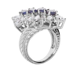 Ladies Diamond And Sapphire Ring 14K White Gold 1.90ctd 1.60cts -Its Hot Jewelry Shop gemstone jewelry ladies diamond and sapphire ring 14k 190ctd 160cts p 29675 back white