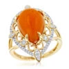 14K Yellow Gold Orange Aventurine Diamond Ring 5ct -Its Hot Jewelry Shop gemstone jewelry orange aventurine diamond ring 5ct 14k ye