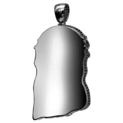 Genuine Black Diamond Jesus Pendant Sterling Silver Jesus Head Piece 12ct -Its Hot Jewelry Shop genuine black diamond jesus pendant sterling silver jesus head piece 12ct 000894 back