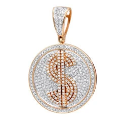 Genuine Diamond 10K Yellow Gold Dollar Sign Pendant For Men 1.65ct Medallion 10 Genuine Diamond 10K Yellow Gold Dollar Sign Pendant For Men 1.65ct Medallion -Its Hot Jewelry Shop genuine diamond real 10k gold dollar sign pendant for men 1 65ct medallion ro