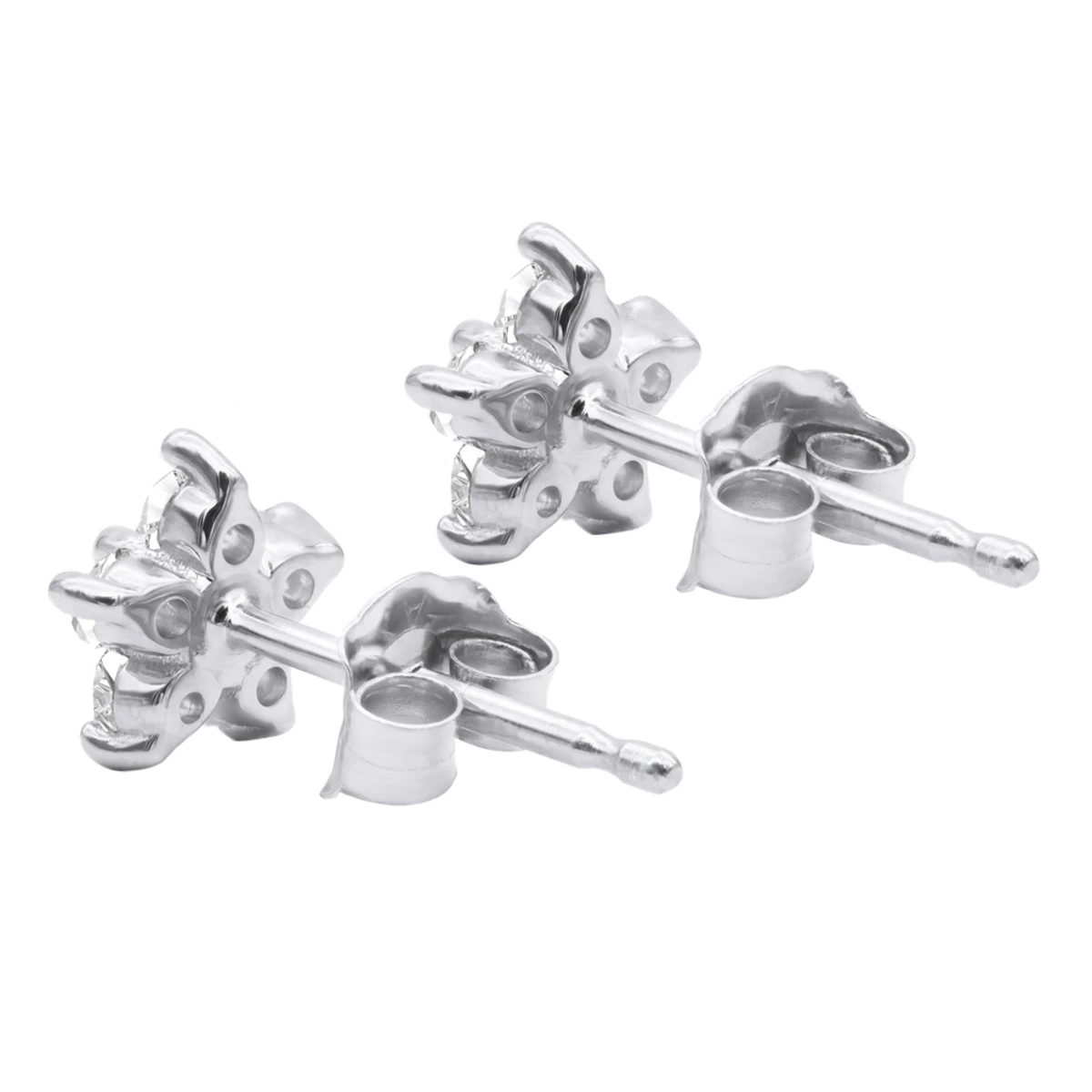 Genuine Diamond Star Stud Earrings Cluster Starfish Design 14K Yellow Gold 0.2ct 6 Genuine Diamond Star Stud Earrings Cluster Starfish Design 14K Yellow Gold 0.2ct - Image 4