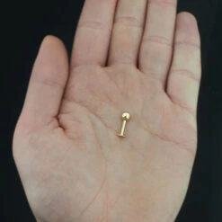 14K Yellow Gold & Diamond Ball Labret Stud 0.08ct 7 14K Yellow Gold & Diamond Ball Labret Stud 0.08ct -Its Hot Jewelry Shop gold body jewelry 14k diamond ball labret stud 08ct p 35762bod