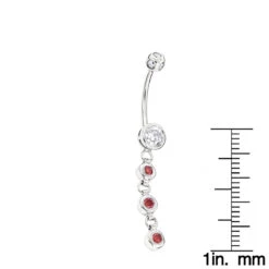 14K White Gold White Pink Diamond Belly Button Ring 0.86ct -Its Hot Jewelry Shop gold body jewelry white pink diamond belly button ring 14k 086ct rulerwh