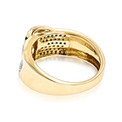 14K Yellow Gold Buckle Ring With Diamonds 0.8ct For Women -Its Hot Jewelry Shop gold buckle ring with diamonds 14k 1ct womens jewelry p 50292 backye