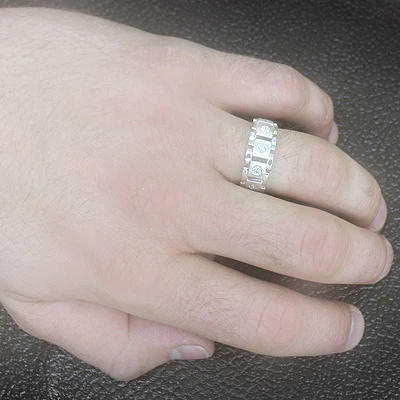 Gold Designer Men's Ring 0.39ct 5 Gold Designer Men's Ring 0.39ct - Image 3