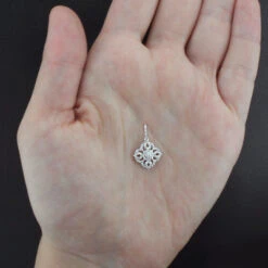 Gold Diamond Flower Pendant 0.29ct 14K White Gold -Its Hot Jewelry Shop gold diamond flower pendant 029ct 14k gold 2