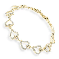 Gold Diamond Heart Bracelet 14K White Gold 3.26ct 10 Gold Diamond Heart Bracelet 14K White Gold 3.26ct -Its Hot Jewelry Shop gold diamond heart bracelet 14k 326ct p 41381 ye