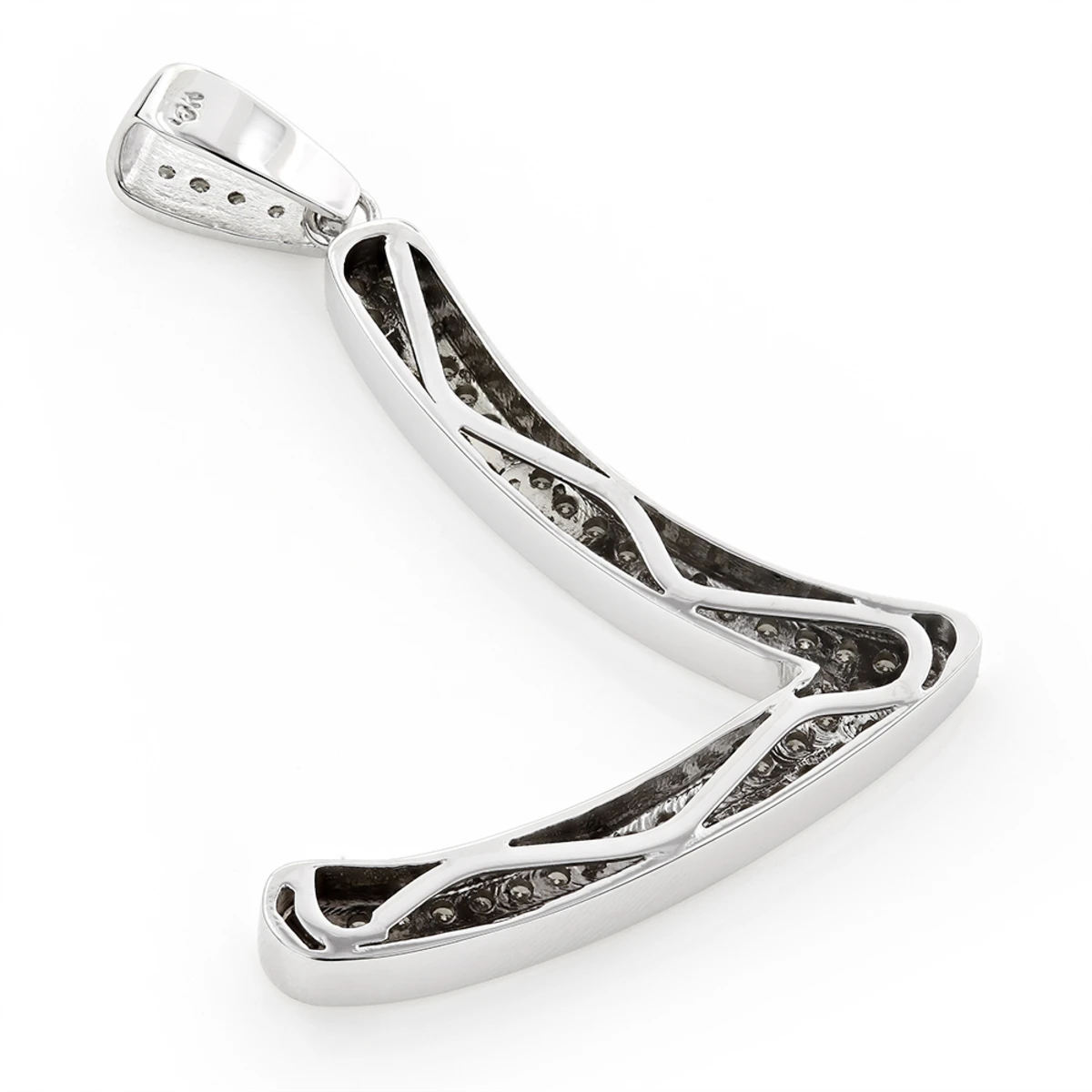 Gold Diamond Initial Pendant 2ct 10K White Gold Any Letter 6 Gold Diamond Initial Pendant 2ct 10K White Gold Any Letter - Image 4