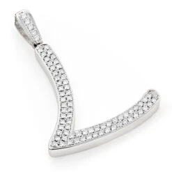 Gold Diamond Initial Pendant 2ct 10K White Gold Any Letter