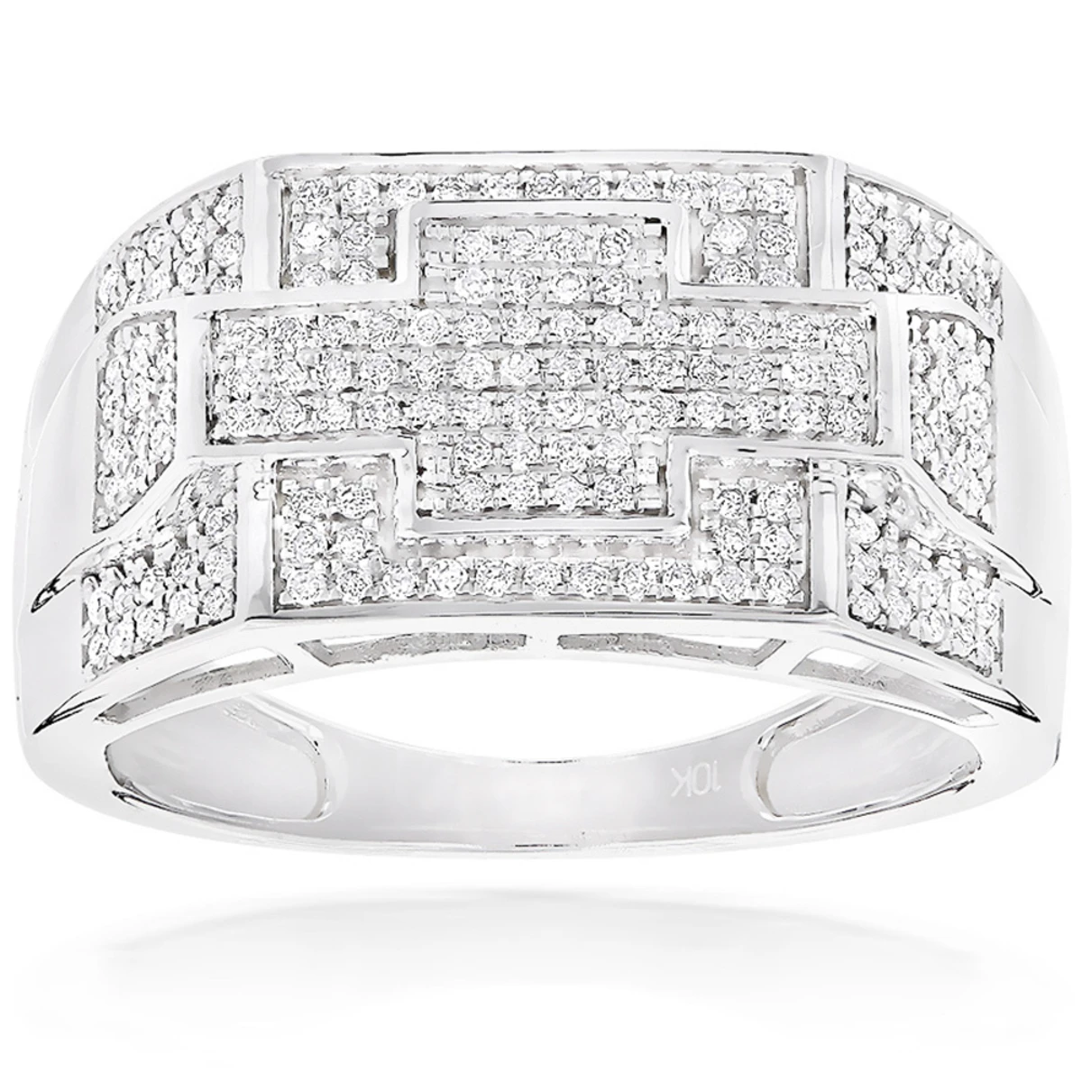 Gold Diamond Men's Ring 0.5ct 10K Yellow Gold Pinky Ring 4 Gold Diamond Men's Ring 0.5ct 10K Yellow Gold Pinky Ring - Image 2