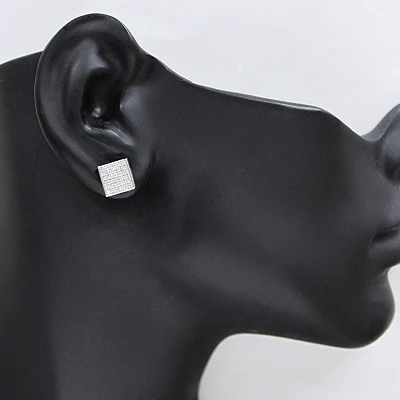 Gold Pave Diamond Stud Earrings 0.41ct 10K White Gold 5 Gold Pave Diamond Stud Earrings 0.41ct 10K White Gold - Image 3