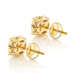 Gold Round Diamond Cluster Earrings 1.3ct 14K White Gold -Its Hot Jewelry Shop gold round diamond cluster earrings 13ctct 14k gold backye