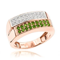 Unique 14K Yellow Gold White Green Diamond Ring For Men 1.1ct -Its Hot Jewelry Shop green diamond rings 14k white green diamond ring 110 p 35861 ro