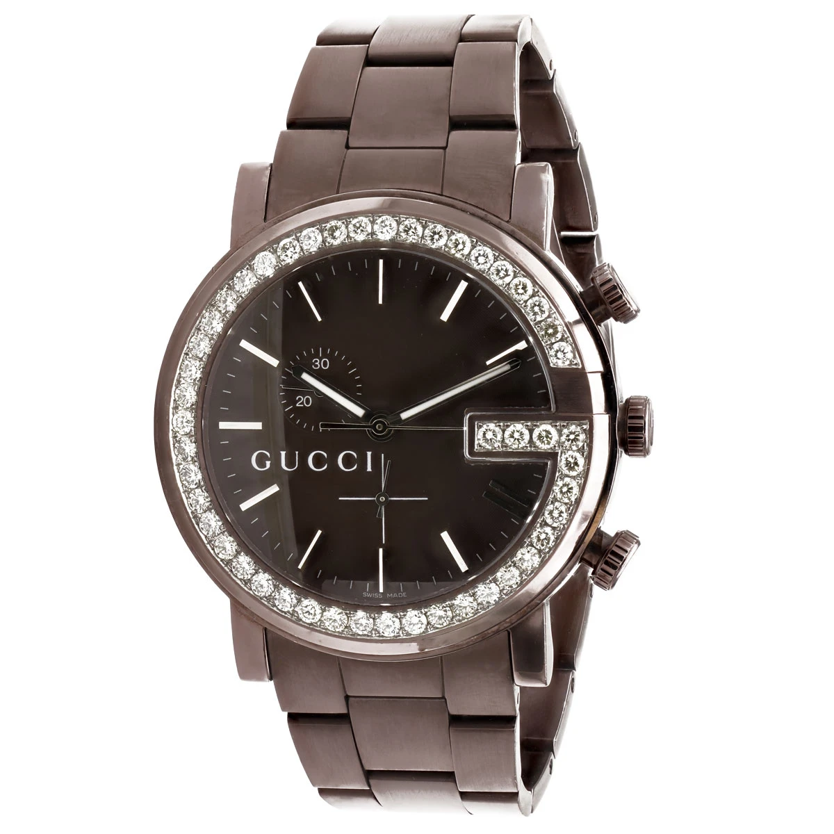 Gucci G-Chrono Men's Diamond Watch 3.1ct Brown 44mm YA101341 3 Gucci G-Chrono Men's Diamond Watch 3.1ct Brown 44mm YA101341