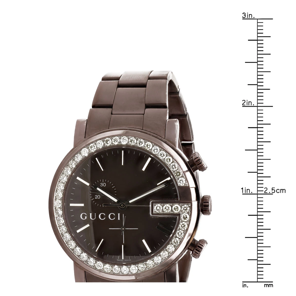 Gucci G-Chrono Men's Diamond Watch 3.1ct Brown 44mm YA101341 6 Gucci G-Chrono Men's Diamond Watch 3.1ct Brown 44mm YA101341 - Image 4