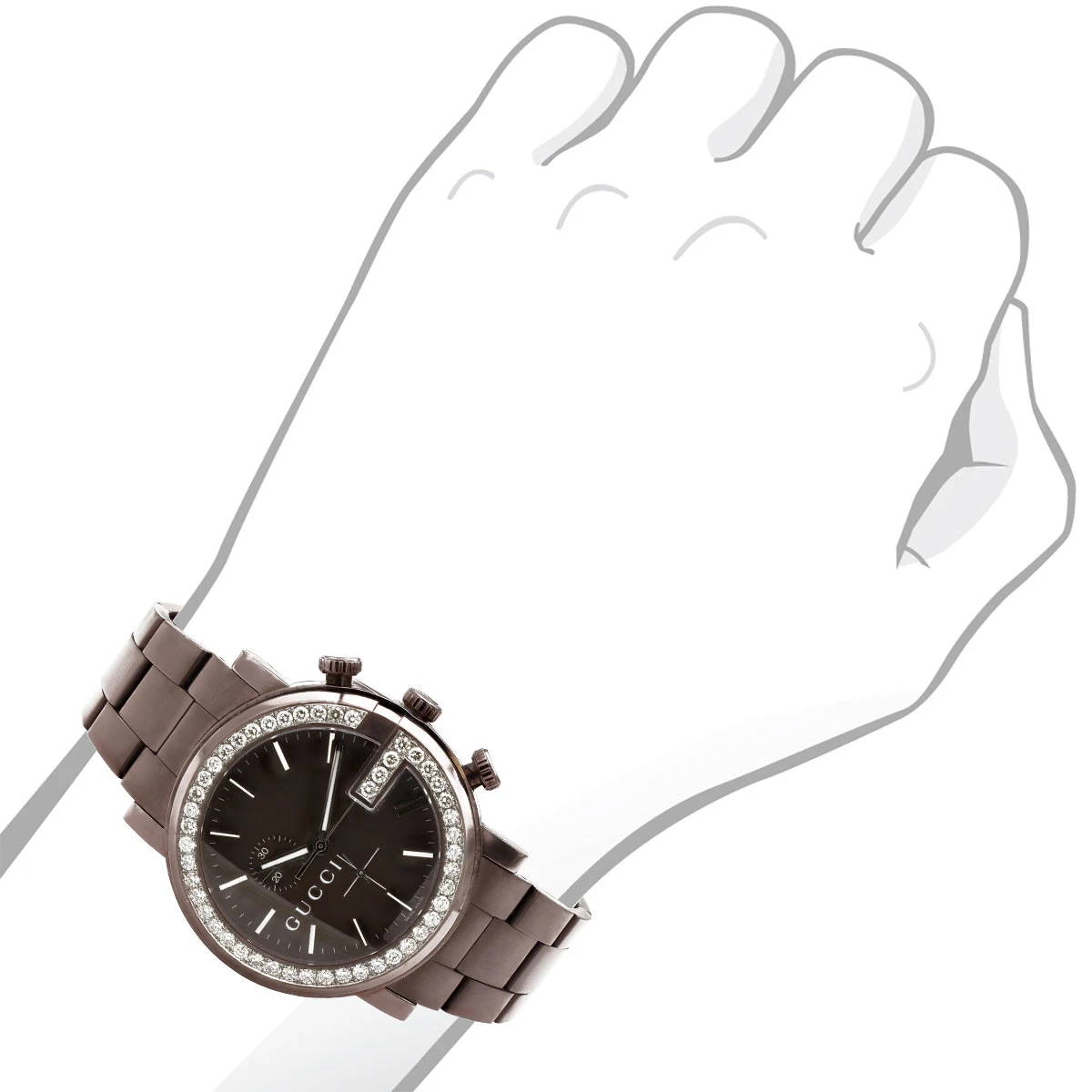 Gucci G-Chrono Men's Diamond Watch 3.1ct Brown 44mm YA101341 5 Gucci G-Chrono Men's Diamond Watch 3.1ct Brown 44mm YA101341 - Image 3