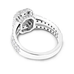 Halo 18K White Gold Round And Emerald Diamond Engagement Ring 2.2ct -Its Hot Jewelry Shop halo 18k gold round and emerald diamond engagement ring 22ct backwh