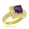 Halo Amethyst Diamond Engagement Ring 0.68ct 14K Yellow Gold Gemstone Ring 2 Halo Amethyst Diamond Engagement Ring 0.68ct 14K Yellow Gold Gemstone Ring -Its Hot Jewelry Shop halo amethyst diamond engagement ring 068ct 14k gold gemstone ring 1