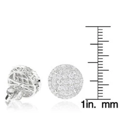 Halo Diamond Cluster Earrings Studs 1.61ct 14K White Gold -Its Hot Jewelry Shop halo diamond cluster earrings 161ct 14k gold rulerwh