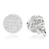 Halo Diamond Cluster Earrings Studs 1.61ct 14K White Gold -Its Hot Jewelry Shop halo diamond cluster earrings 161ct 14k gold wh