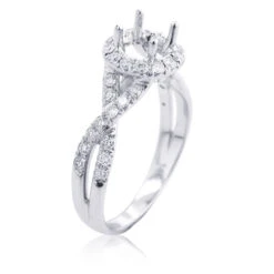 Halo Diamond Engagement Ring Setting 0.78ct 14K White Gold -Its Hot Jewelry Shop halo diamond engagement ring setting 078ct 14k gold 2