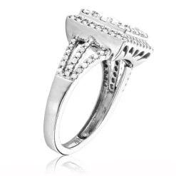 Halo Square Diamond Engagement Ring 14K White Gold Ladies Cluster Ring 1.7ct -Its Hot Jewelry Shop halo square diamond engagement ring 14k gold ladies cluster ring 17ct 2