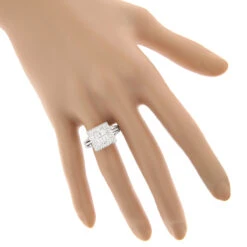 Halo Square Diamond Engagement Ring 14K White Gold Ladies Cluster Ring 1.7ct -Its Hot Jewelry Shop halo square diamond engagement ring 14k gold ladies cluster ring 17ct 3