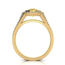 Halo White & Yellow Diamond Engagement Ring By Luxurman 1.35ct 18K Yellow Gold 12 Halo White & Yellow Diamond Engagement Ring By Luxurman 1.35ct 18K Yellow Gold -Its Hot Jewelry Shop halo white yellow diamond engagement ring by luxurman 135ct 18k gold back