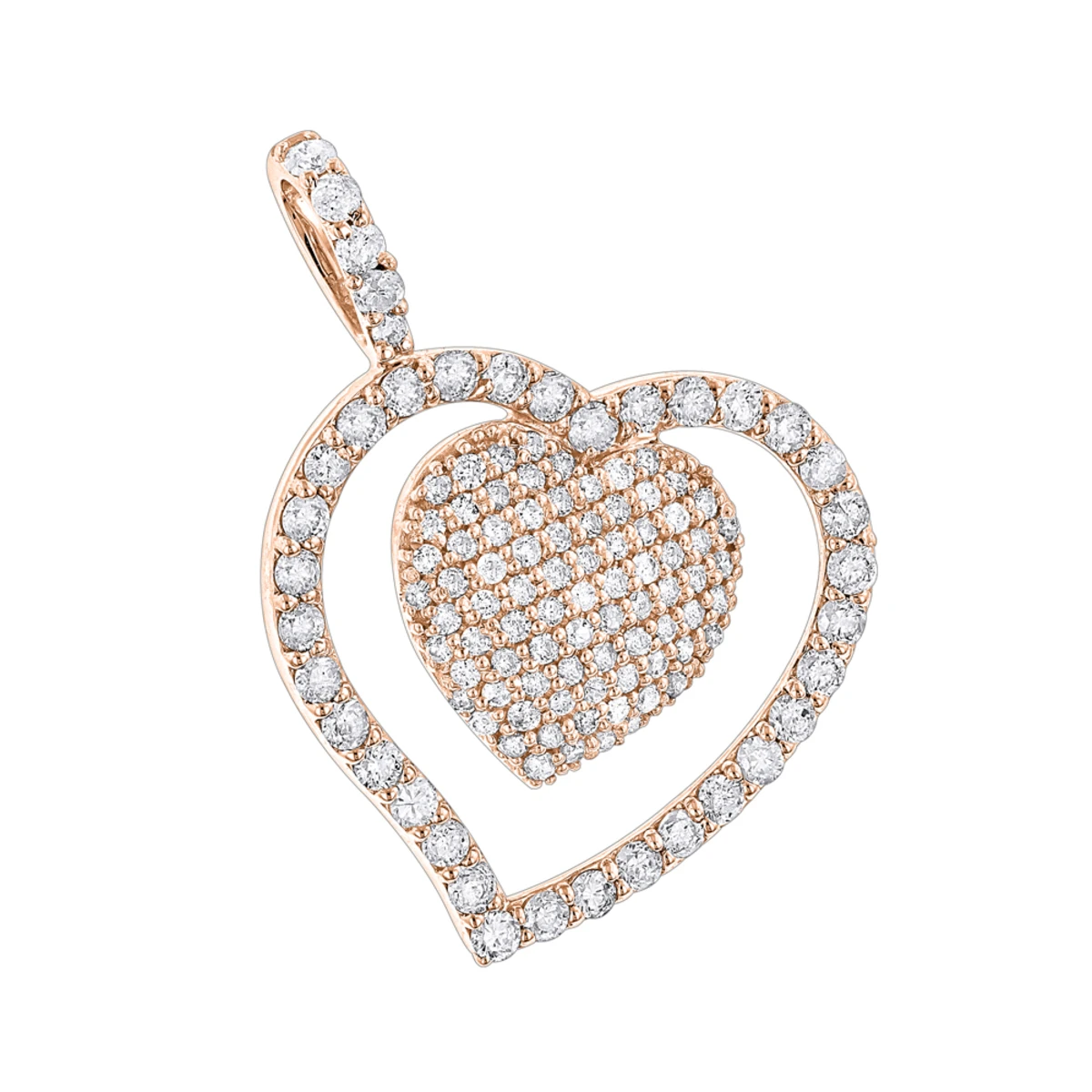 14K White Gold Designer Diamond Heart Pendant 0.9ct 5 14K White Gold Designer Diamond Heart Pendant 0.9ct - Image 3