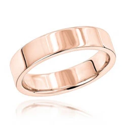 Heavy 5mm Wide Comfort Fit Wedding Ring For Men & Women 14K White Gold Flat Band -Its Hot Jewelry Shop heavy 5mm wide comfort fit wedding ring for men women 14k gold flat band 000500 ro