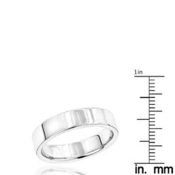 Heavy 5mm Wide Comfort Fit Wedding Ring For Men & Women 14K White Gold Flat Band -Its Hot Jewelry Shop heavy 5mm wide comfort fit wedding ring for men women 14k gold flat band 000500 rulerwh