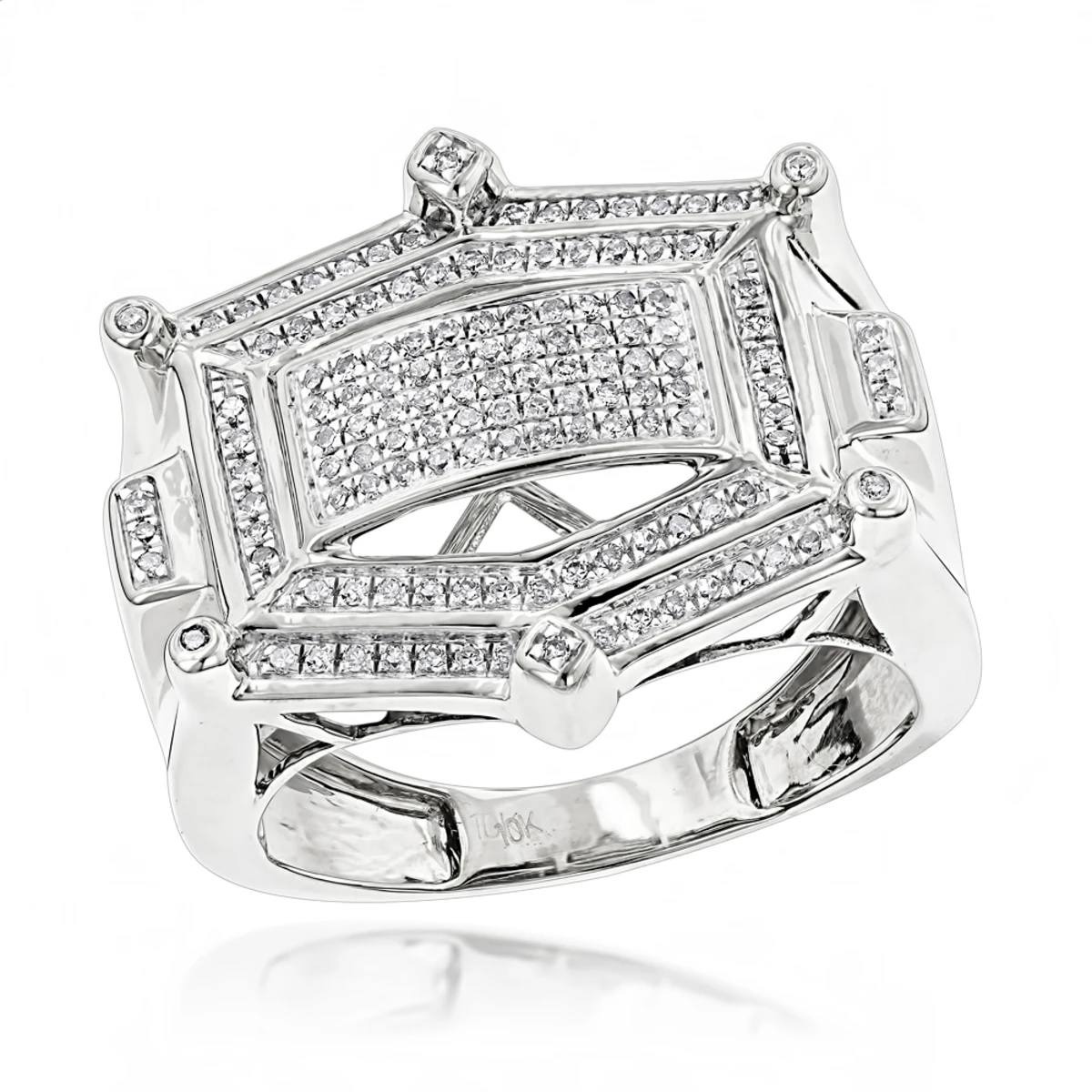 Hip Hop Diamond Ring For Men 10K Yellow Gold 0.35ct. 4 Hip Hop Diamond Ring For Men 10K Yellow Gold 0.35ct. - Image 2