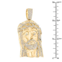 Hip Hop 14K Yellow Gold Round Diamond Jesus Head Pendant 3.5ct By Luxurman 13 Hip Hop 14K Yellow Gold Round Diamond Jesus Head Pendant 3.5ct By Luxurman -Its Hot Jewelry Shop hip hop jewelry 14k gold round diamond jesus head pendant 35ct by luxurman rulerye