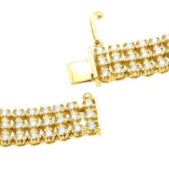 Hip Hop 3 Row Diamond Tennis Chain 14K White Gold Men's Necklace 30 Carats -Its Hot Jewelry Shop hip hop jewelry 3 row diamond tennis chain 14k gold mens necklace 30 carats backye