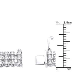 Hip Hop 3 Row Diamond Tennis Chain 14K White Gold Men's Necklace 30 Carats -Its Hot Jewelry Shop hip hop jewelry 3 row diamond tennis chain 14k gold mens necklace 30 carats rulerwh