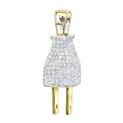 Hip Hop 10K Yellow Gold 3D Real Gold And Diamond Power Plug Pendant For Men 11 Hip Hop 10K Yellow Gold 3D Real Gold And Diamond Power Plug Pendant For Men -Its Hot Jewelry Shop hip hop jewelry 3d real gold and diamond power plug pendant for men 10k backye