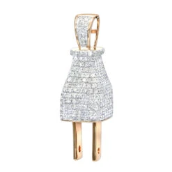 Hip Hop 10K Yellow Gold 3D Real Gold And Diamond Power Plug Pendant For Men 10 Hip Hop 10K Yellow Gold 3D Real Gold And Diamond Power Plug Pendant For Men -Its Hot Jewelry Shop hip hop jewelry 3d real gold and diamond power plug pendant for men 10k ro