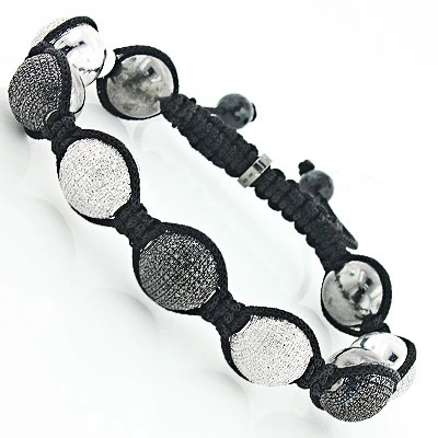 Hip Hop Beaded Disco Ball Bracelet W White Black Diamonds 5ct 3 Hip Hop Beaded Disco Ball Bracelet W White Black Diamonds 5ct