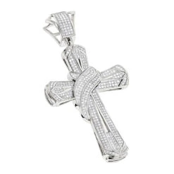 Hip Hop Large 10K Yellow Gold Men's Diamond Cross Necklace Pendant 1 Carat -Its Hot Jewelry Shop hip hop jewelry large 10k gold mens diamond cross necklace pendant 133ct wh