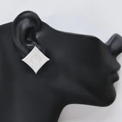 Hip Hop Large Diamond Stud Earrings 0.45ct Silver -Its Hot Jewelry Shop hip hop jewelry large diamond stud earrings 045ct silver p 48004bod