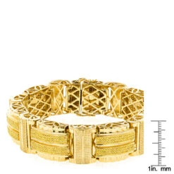 Hip Hop Men's Yellow Diamond Bracelet In Sterling Silver & Gold Plated -Its Hot Jewelry Shop hip hop jewelry mens yellow diamond bracelet in sterling silver gold plated ruler