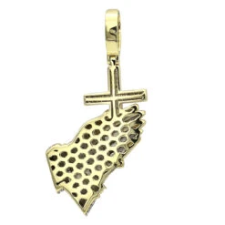 Hip Hop 10K Yellow Gold Praying Hands And Cross Diamond Pendant For Men -Its Hot Jewelry Shop hip hop jewelry praying hands and cross diamond pendant for men 10k gold backye